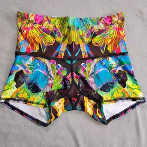 RE3 Shorts Womens XS Multicolor Floral High Waist Athletic Gym 3in Inseam